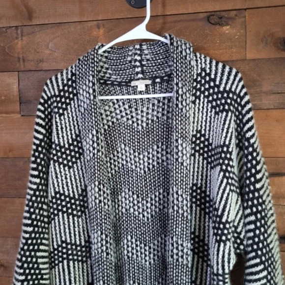 Gap Chevron Open Wool Knit Cardigan w/ Alpaca SZ Large - Picture 2 of 9